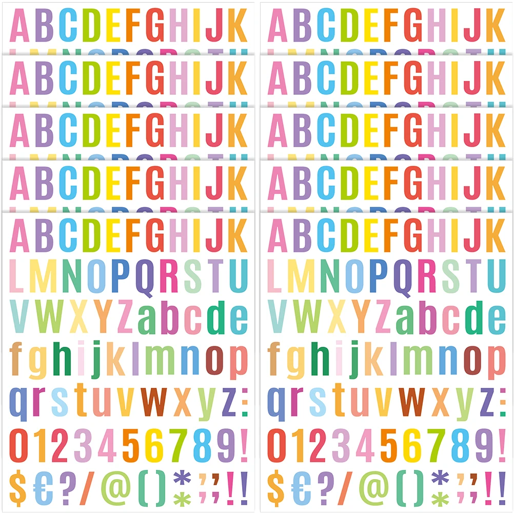 Colorful Numbers Letters Stickers Alphabet Labels Scrapbooking Decals for Bags Cards Envelopes Vinyl Letter Number Labels