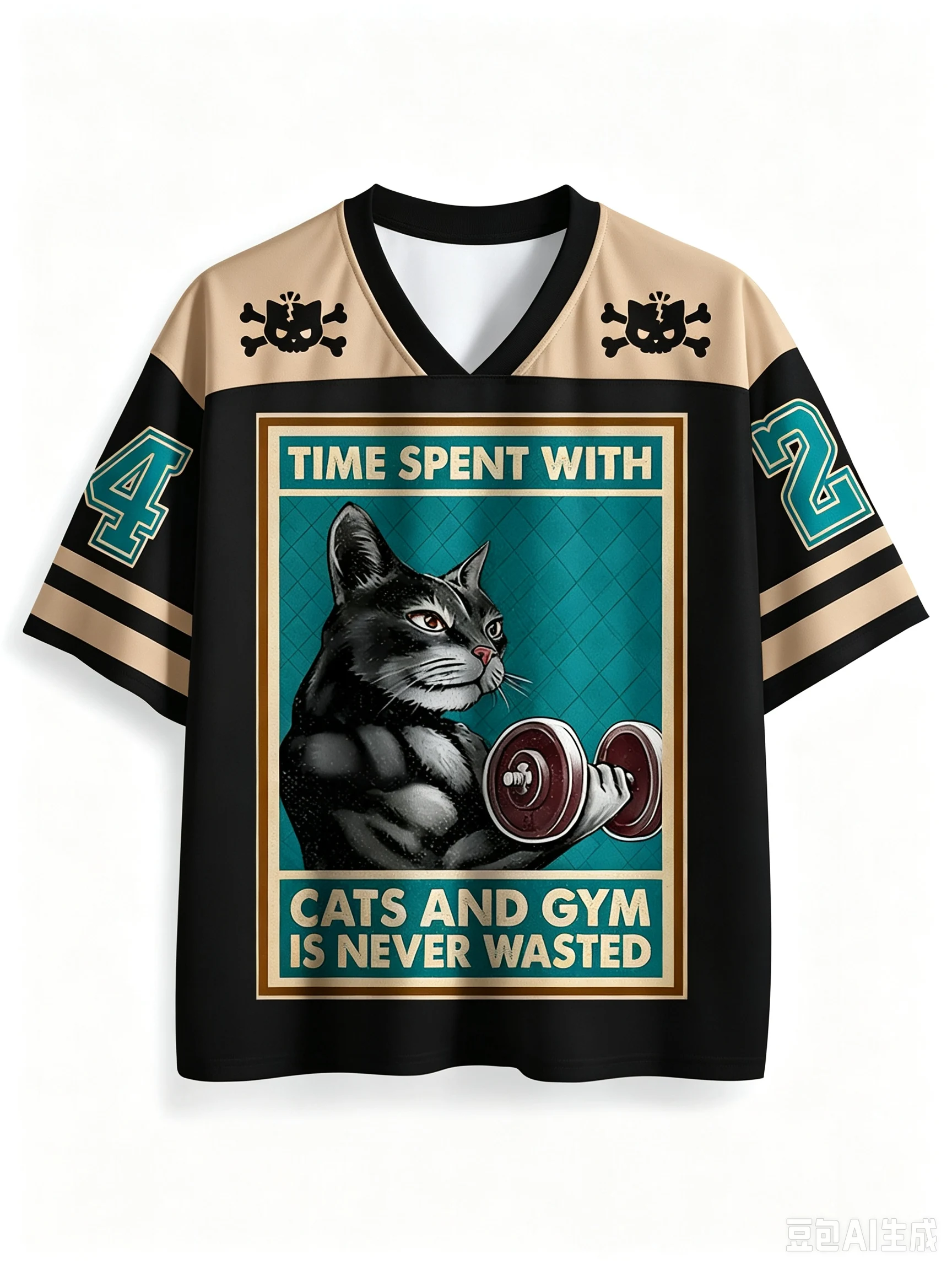 Trending Black Cat Very Cute Family Unisex Sports Shirt Suitable for Fitness Hip Hop Hiking Daily Street Sports Parent Child Top