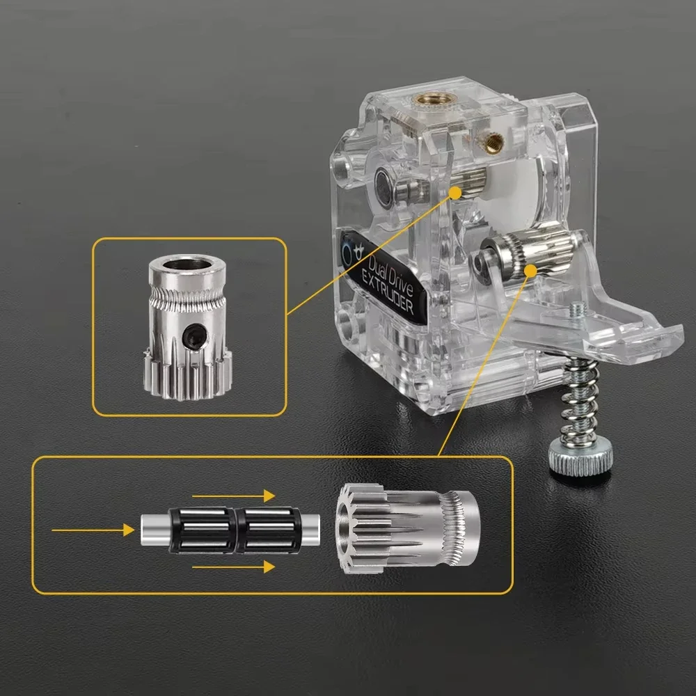Dual Drive เกียร์เหล็กชุบแข็งชุดอัพเกรด Extruder ไดรฟ์เกียร์สําหรับ BMG Extruder สําหรับ Prusa i3 3D เครื่องพิมพ์ Bowden Extruder