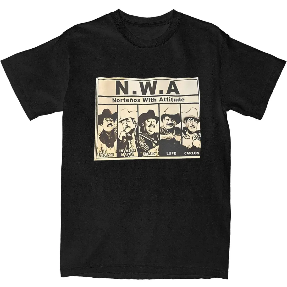 Nwa Nortenos With Attitude T Shirt Man Aesthetic Cotton T Shirts Summer O-Neck Harajuku Tees Design Oversize Clothes