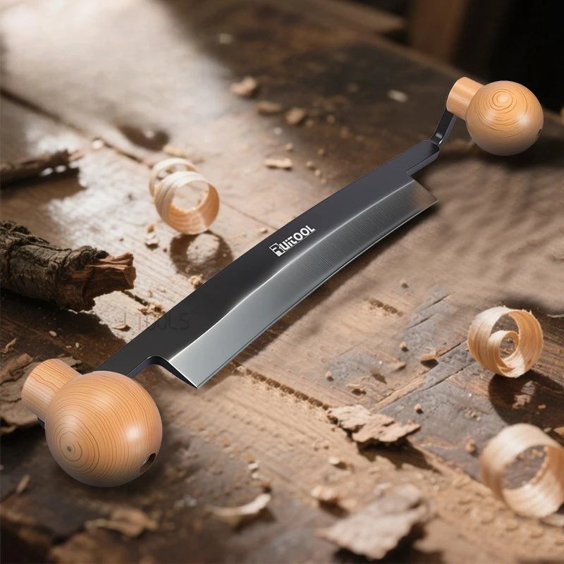 

Деревообрабатывающий строгальный станок для коры, многофункциональный прочный скребок из углеродистой стали, двойная ручка, гладкая обрезка ручной работы, инструменты для снятия заусенцев, сделай сам