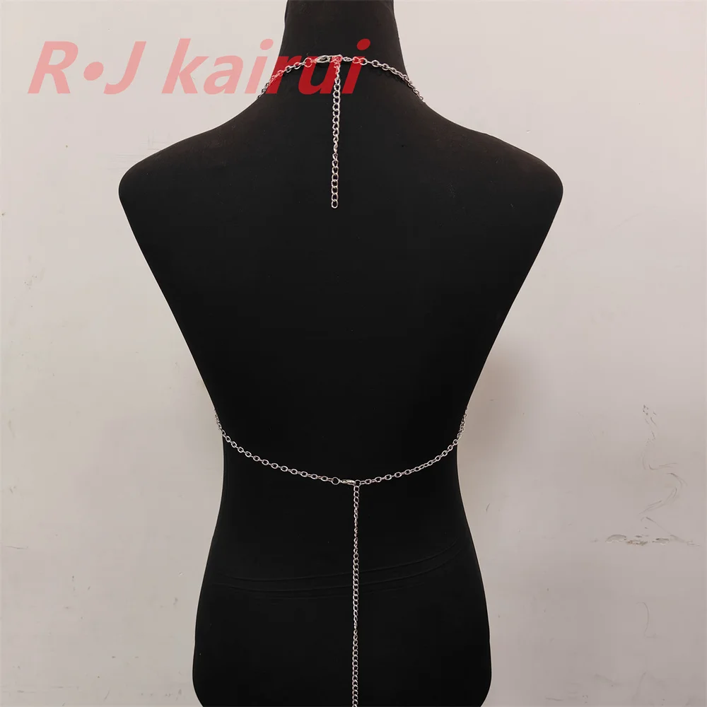New Fashion RJF107 Mermaid Silver Fish Scales Neck Bra Layers Chainmail Dragon Scale Bra Jewelry 8 Colors
