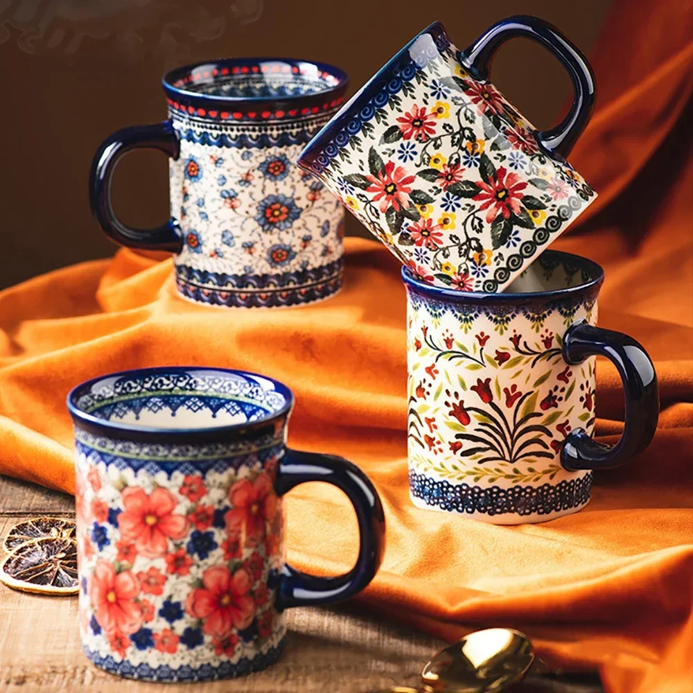 

Оригинальная кофейная кружка с цветами Kawaii, красивый чай с молоком, мюсли, фарфоровые чашки для завтрака, 400 мл, керамическая чашка, креативный подарок для друга