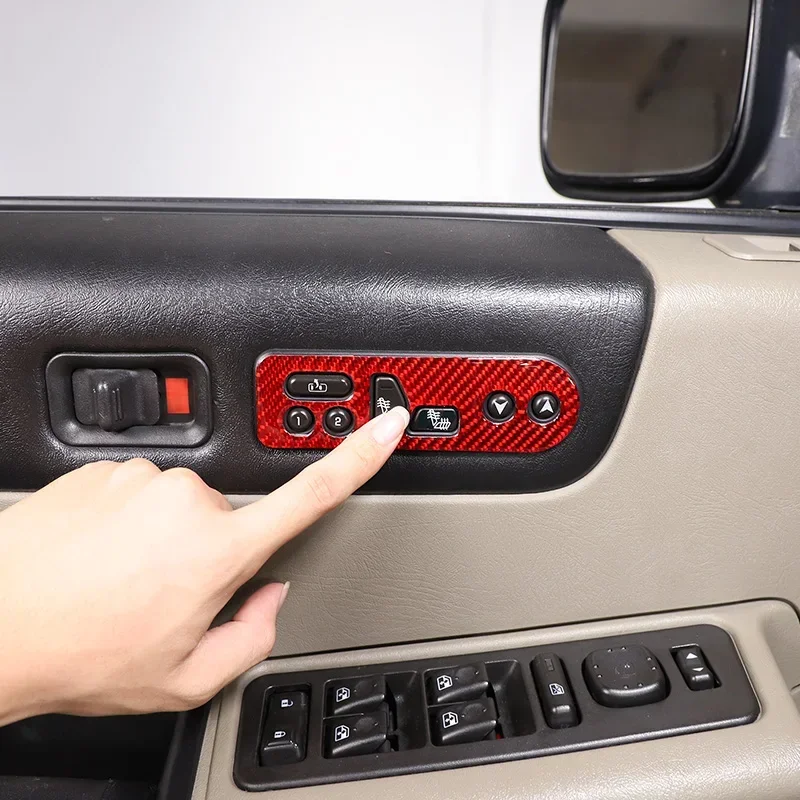 

Soft Carbon Fiber Car Front Seat Heating Switch Sticker Decoration for Hummer H2 2003-2007 Interior Car Accessories