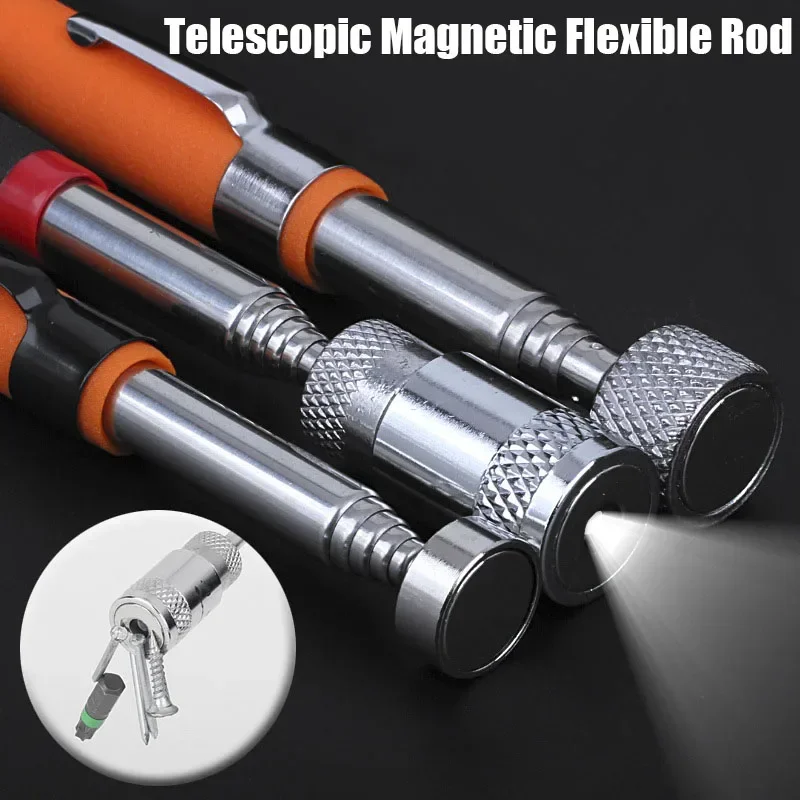 Portable Telescopic Magnetic Flexible Pick Up Tool Adjustable Extending Rod Stick Powerful Magnet Pen Handheld Tool Magnetic Rod