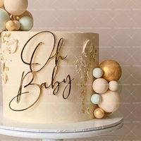 Oh Baby Acrylic Newborn Cake Topper Sweet Weekend Decor for Baby Shower Party Decor Supplies Gender Reveal Adorable Cake Decor