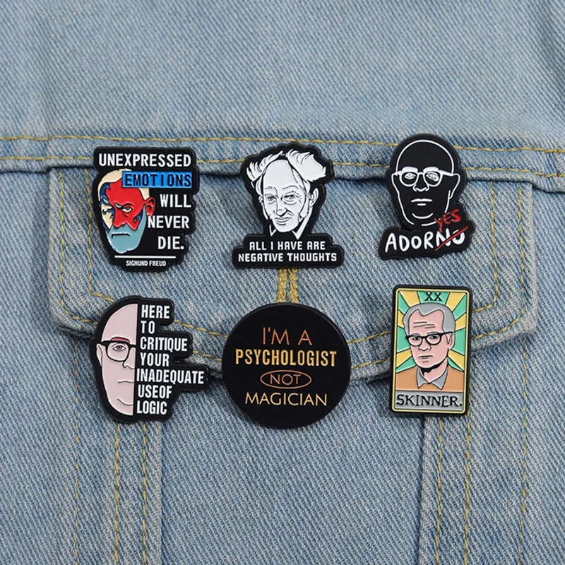 Philosopher Inspirational Quote Enamel Pins CRITIQUE YOUR INADEQUATE USE OF LOGIC Custom Brooches Lapel Badges Jewelry Gift