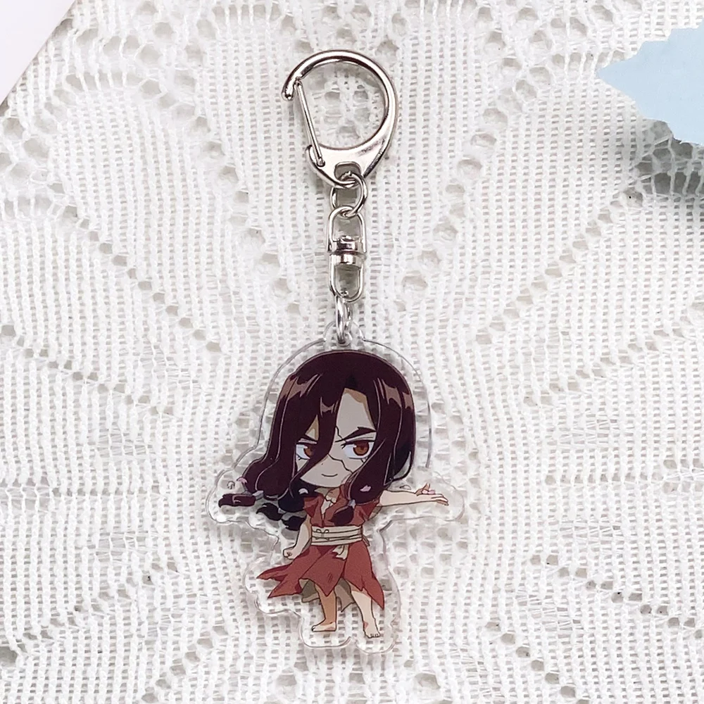 1/6PCS Anime Characters Dr. STONE Acrylic Keychain Accessories Cartoon​ Keyrings Friends Gifts Funny Bag Charms Backpack Pendant