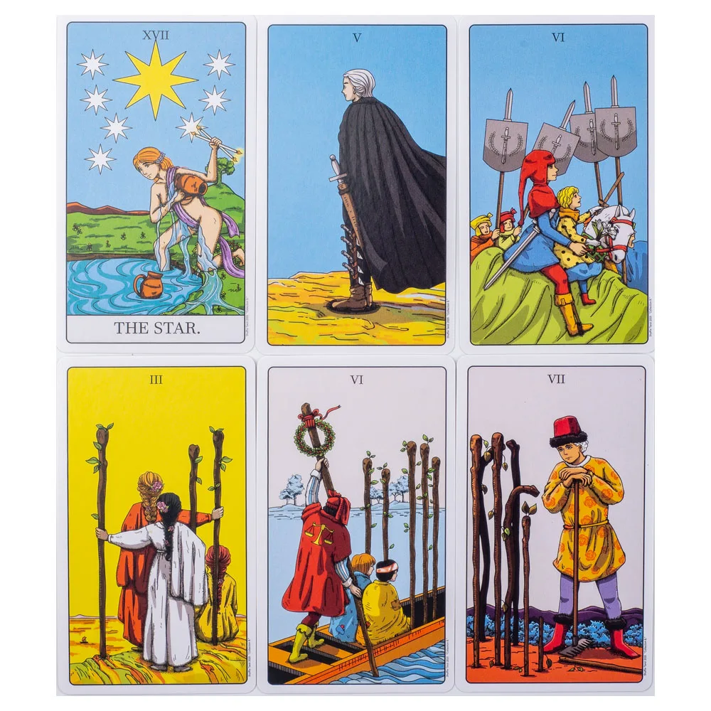Shuffle Tarot 80-Card Deck for Fate Divination and Fortune Telling Compact Board Playing Game and Party Entertainment 10.3x6CM