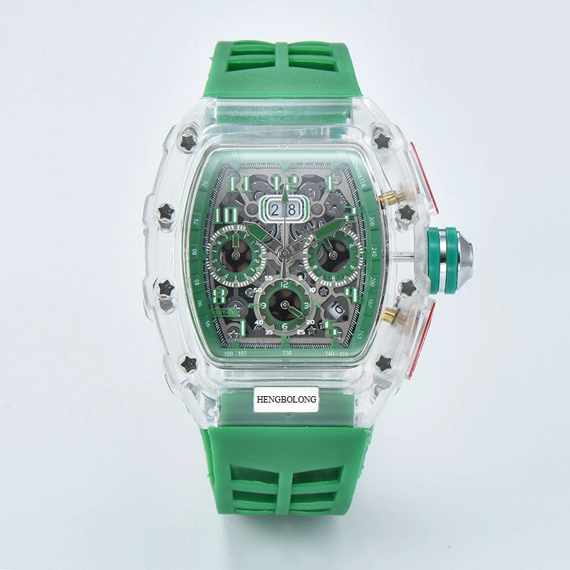 2025 بقعة جديدة، ساعة كوارتز مجوفة منقوشة ثانية متعددة الوظائف بستة دبابيس، ساعة للجنسين