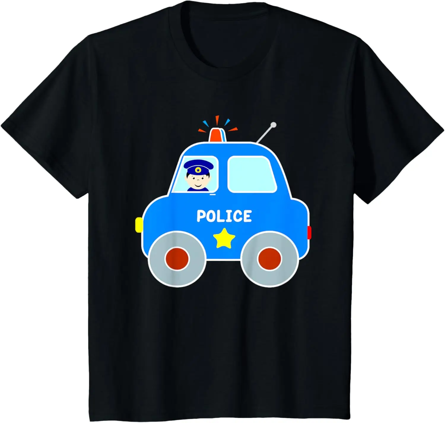 Kids Police Car Toddler Boys Girls Cute Cop Patrol Vehicle T-Shirt