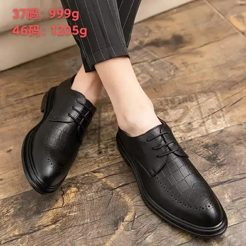 Men's Shoes Classic New Classic British Business Dress Sports Black Derby Casual Leather Shoes Men