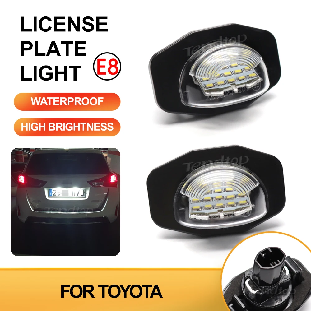 2pcs LED License Plate Light For Toyota Corolla Auris Alphard Sienna Wish Scion XB XD Urban Number Lamp Car Facelift