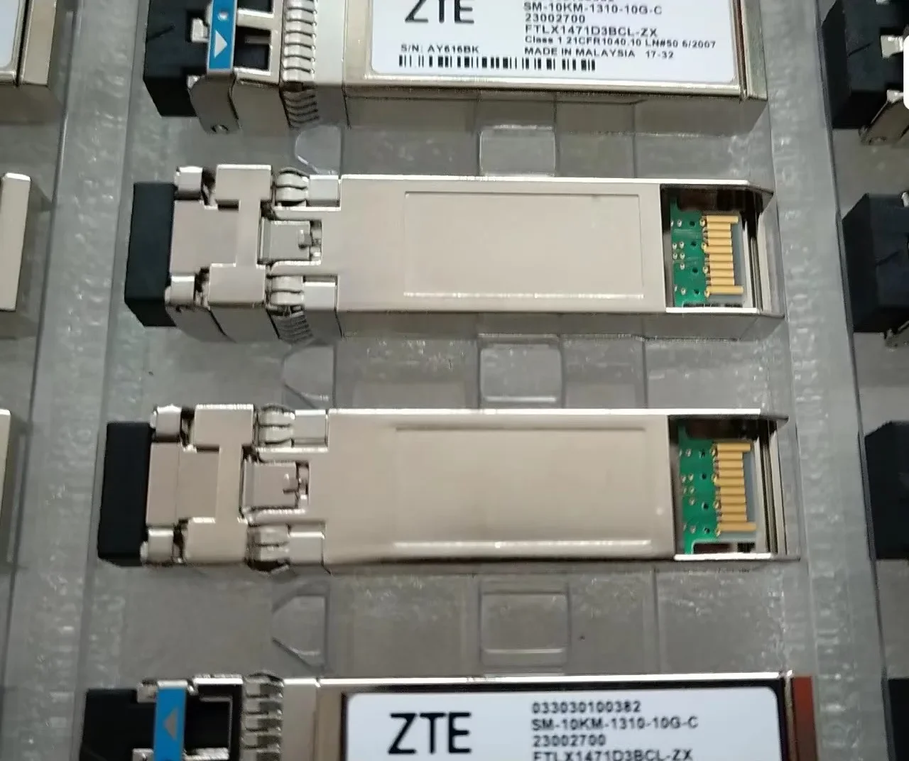 Módulo de fibra FTLX1471D3BCL-ZX/ZTE 10G SFP/ 23002700 / 033030100382 /SM-10KM-1310-10G-C/10G Adaptador de módulo de fibra SFP