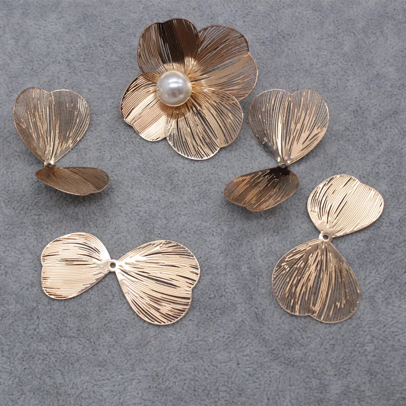 Gold Bow Flowers Hollow Copper Material For DIY Bridal Headdress Maternity Angel Halo Crown Tiara Headpiece Accessories