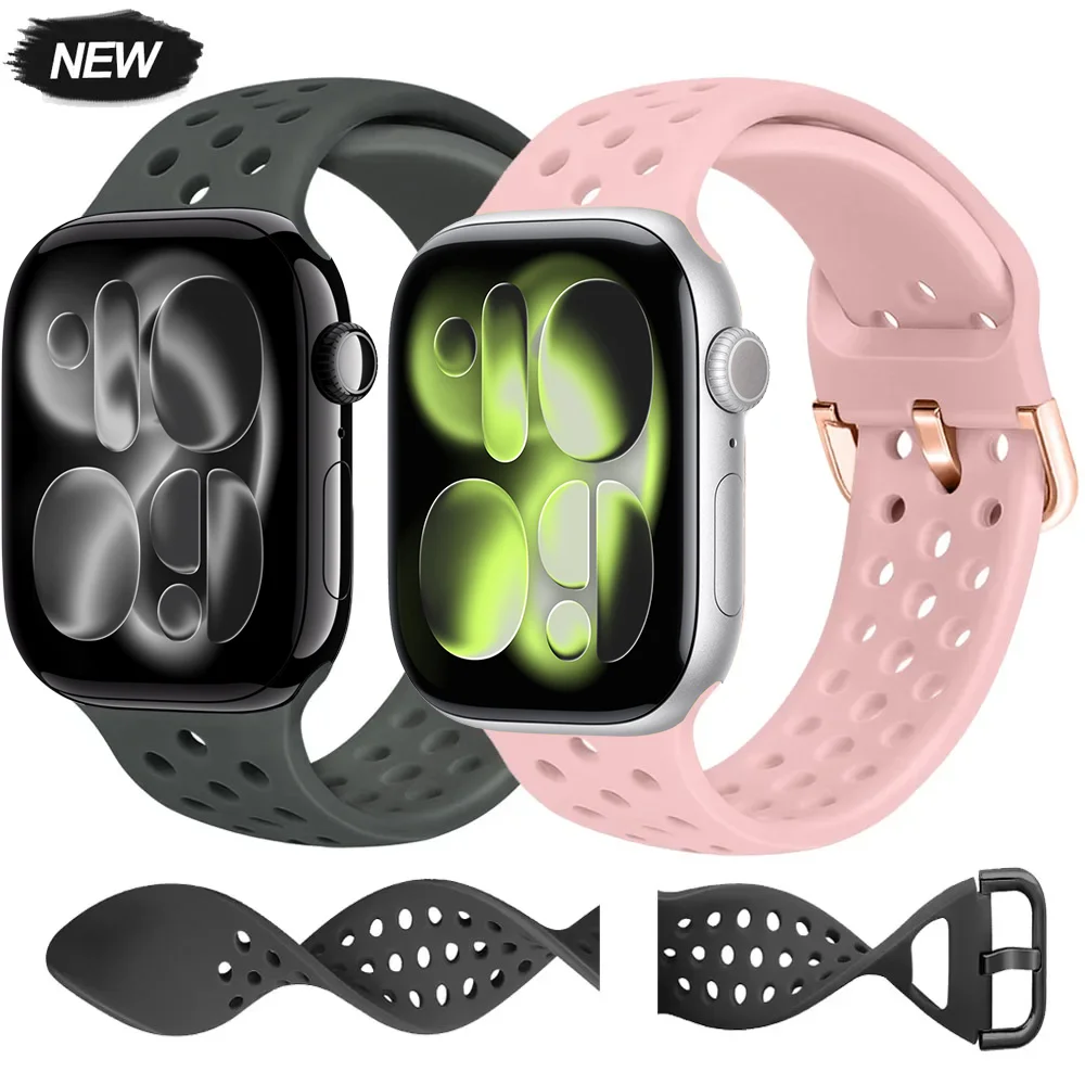 Weiches Silikonarmband für Apple Watch Band 45mm 44mm 41mm 42mm 46mm Komfortables Armband iWatch Ultra 3 2 1 49mm 11 10 9 8 7 6 5 4 SE