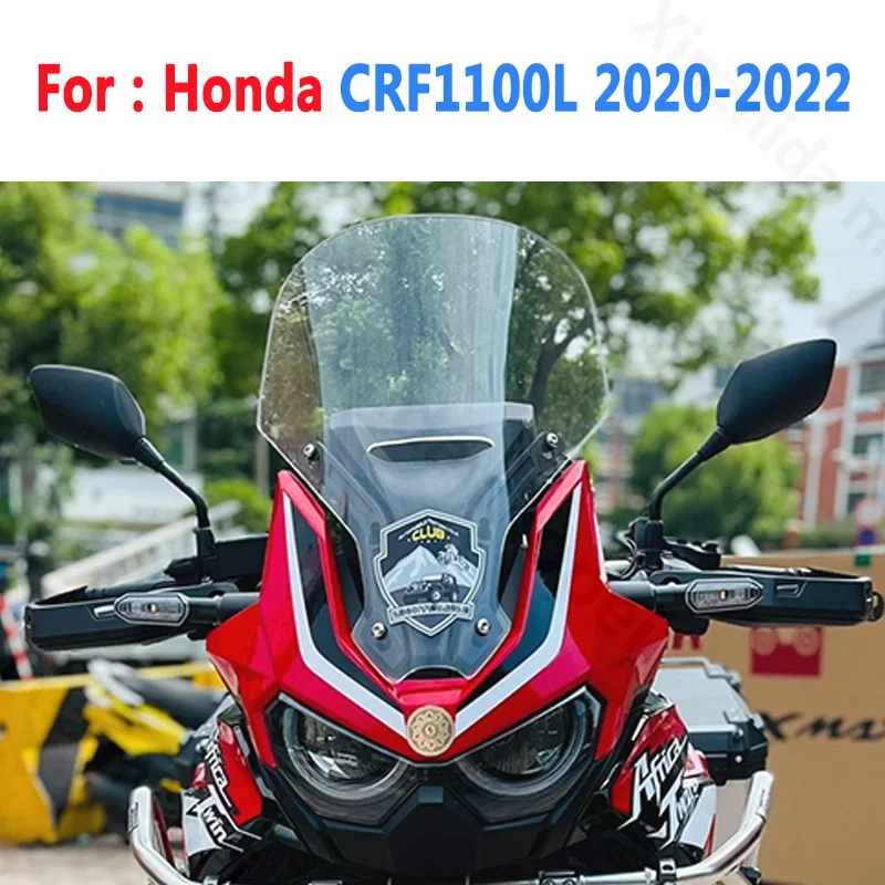 

Для CRF1100L AFRICA TWIN 2020 2021 2022, лобовое стекло для мотоцикла, туристические ветровые стекла, дефлекторы ветра, серый козырек