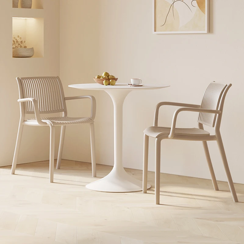 Nordic Cream Style Dining Chair Designer Luxury Restaurant Plastic Dining Chair Kitchen Living Room Home Furniture Cadeira FYDC