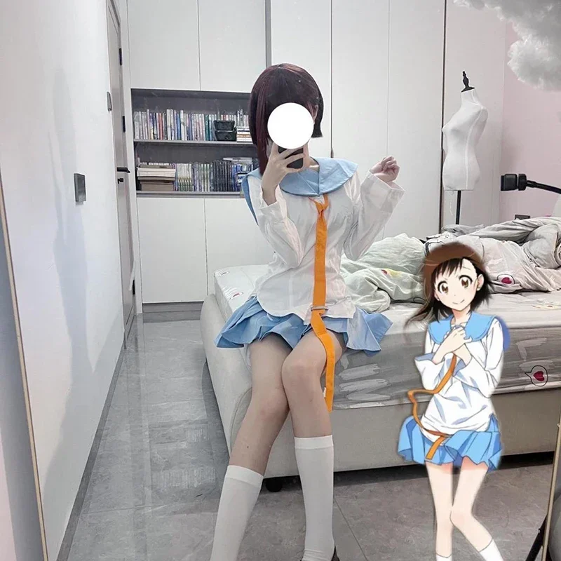 新しいアニメニセコイ霧崎千棘コスプレ衣装ガールセーラー制服シャツスカートセット JK 服カーニバル衣装