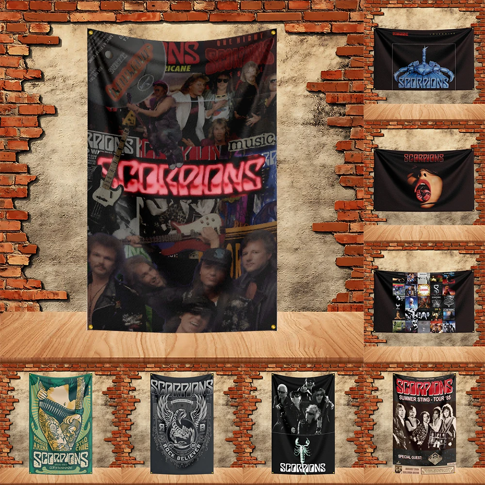 

90X150ft Scorpions Band Party Flag Polyester Printed Flag Banner Tapestry for Garden Garage Decoration Concert Flag