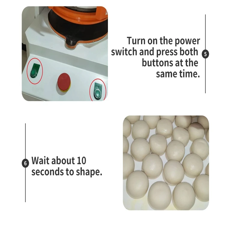 เครื่องแบ่งและแป้งกลมอัตโนมัติ30g 60g 80g 100G สำหรับขนมปังพิซซ่าขนมปังเกี๊ยวนึ่ง