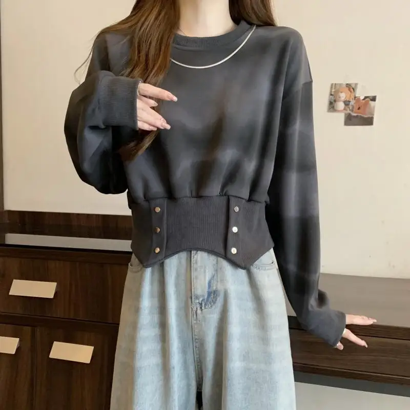 Retro Tie-dye damessweatshirts Koreaanse kleding Casual Sport Y2k-stijl Jaren '90 Vintage Goedkope hoge kwaliteit Emo Vrouwelijke trui Top