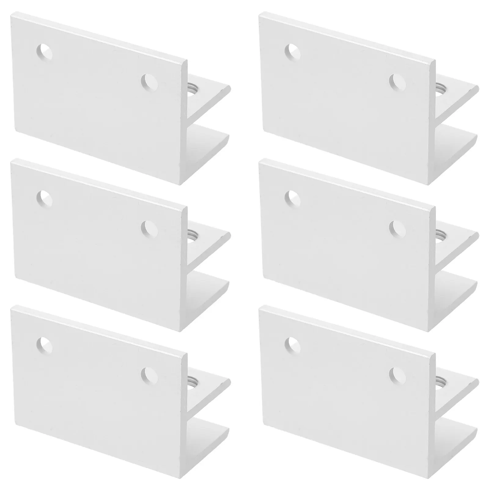 6Pcs Aluminum Alloy Glass Shelf Clamp Heavy Duty Shelf Support Clip for Cabinets Bookcases Kitchen Shelves Shower Doors Mirror
