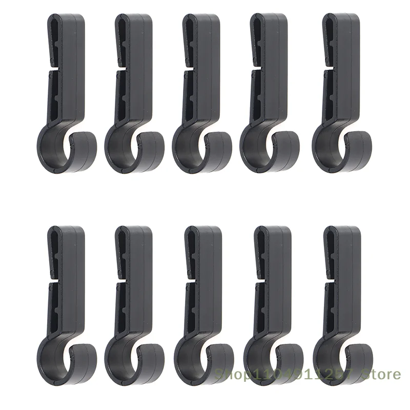 

10Pcs Plastic Helmet Clips Attachment Head Light Clamps Black Set Headlamp Hook