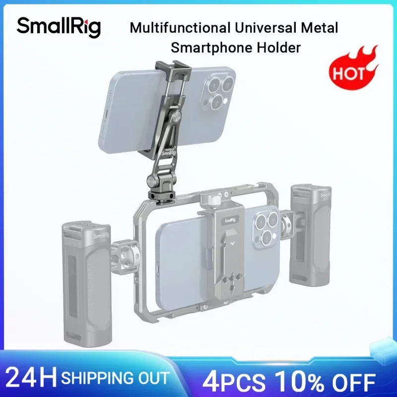 SmallRig Multifunctional Universal Cell Phone Mount Adapter Phone Tripod Mount with Cold Shoe Phone Holder for iPhone 16/15 3559