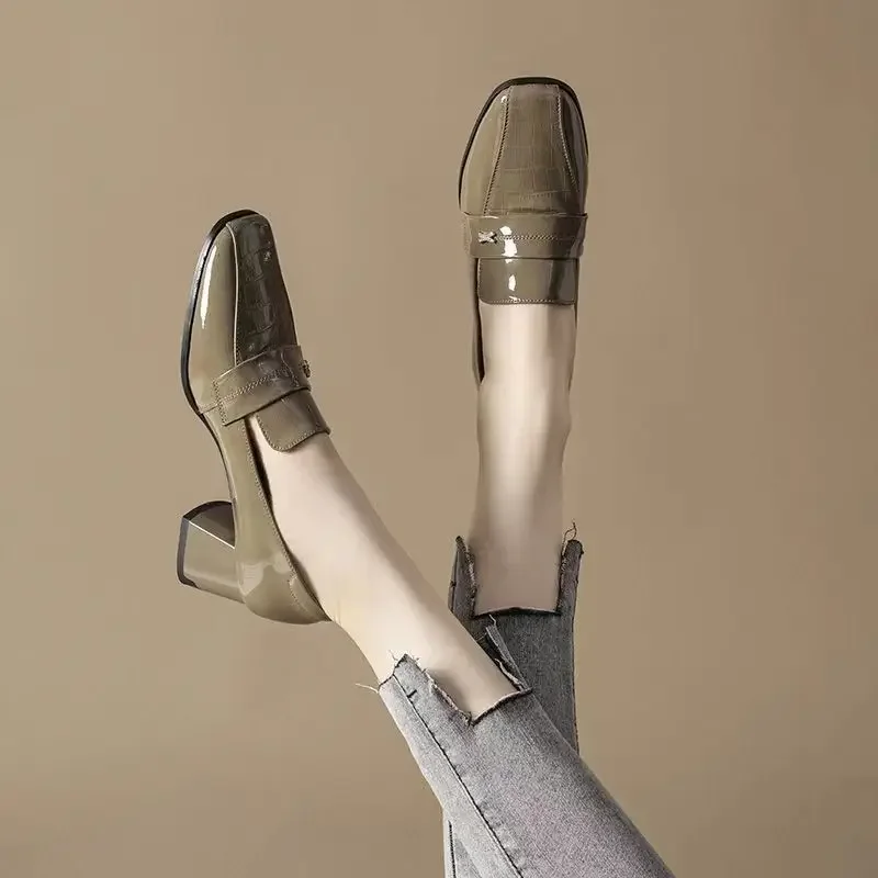 

Women's Shoes High Heels Block Heel Chunky Ladies Pumps on Heeled Young a Summer 2024 Korean Style Sale Spring Chic and Elegant