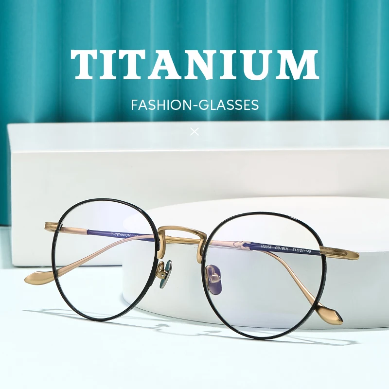 2025 جديد النظارات التيتانيوم النقي نظارات M3058 الرجعية إطارات النظارات الرجال النساء النظارات القراءة العلامة التجارية نظارات بمادة الخلات الإطار