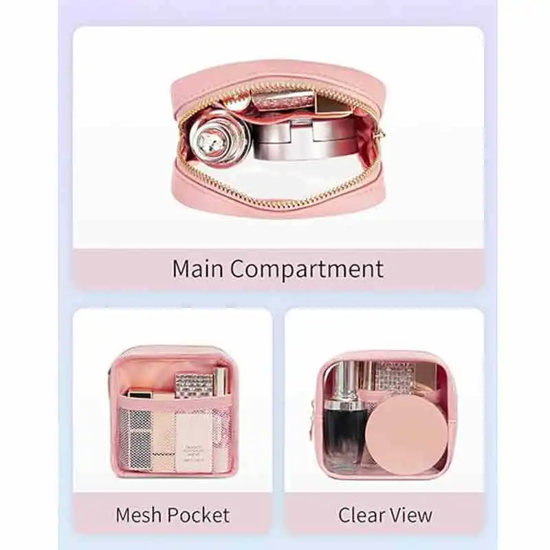 KM06 Clear Makeup Bag for Purse Mini Make up Cute Cosmetic Bag Pouch