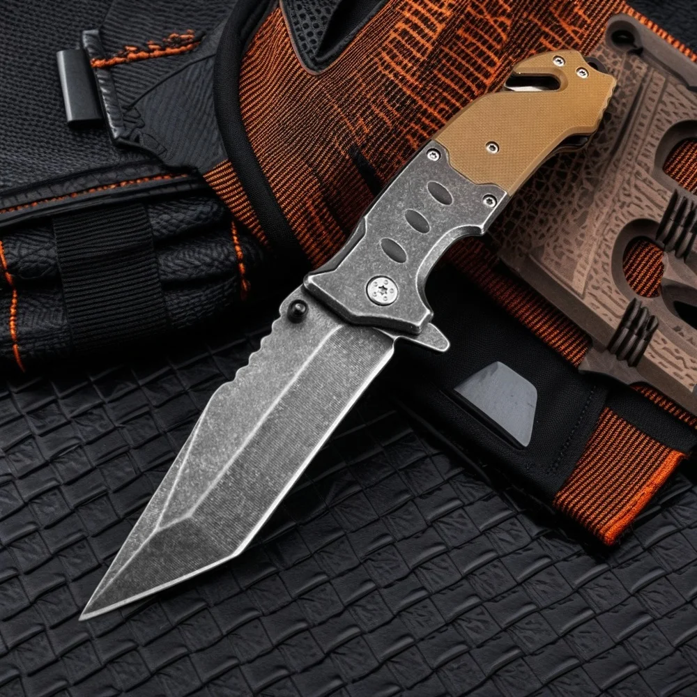 

F023 Складной нож для кемпинга в дикой природе, лезвие 5Cr13MoV, сталь 420, ручка G10, снаряжение для выживания на открытом воздухе, инструмент для повседневной носки