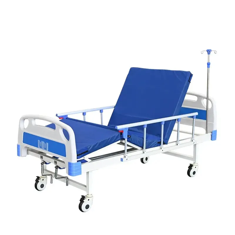 Factory wholesale 2 Crank function manual medical hospital home care nursing bed patient bed hospital bed