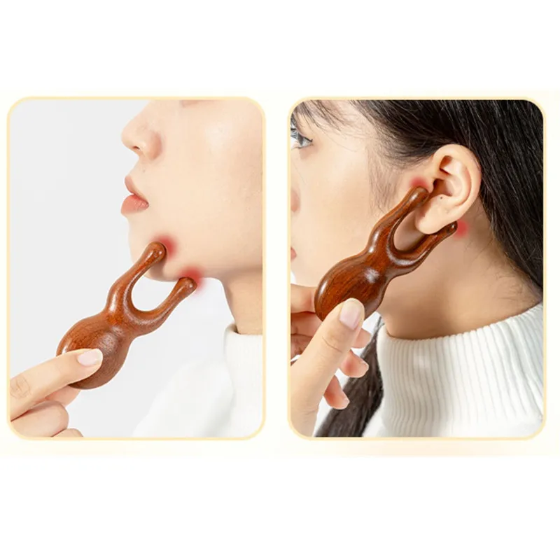 1 Pcs Portable Facial Wooden Sandalwood Wide Tooth Comb Eye Massage Small Frog Face & Neck Scraping Massager Comb Massage Tool