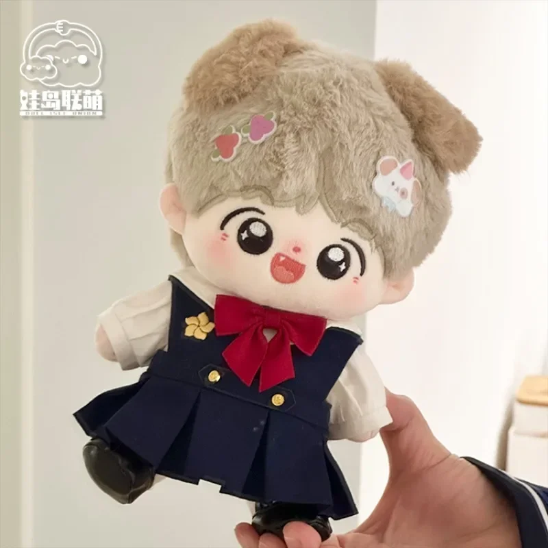 Pakaian boneka katun 20cm setelan rok kuliah gaun pakaian Mini setelan seragam sekolah untuk hadiah mainan boneka Super Star