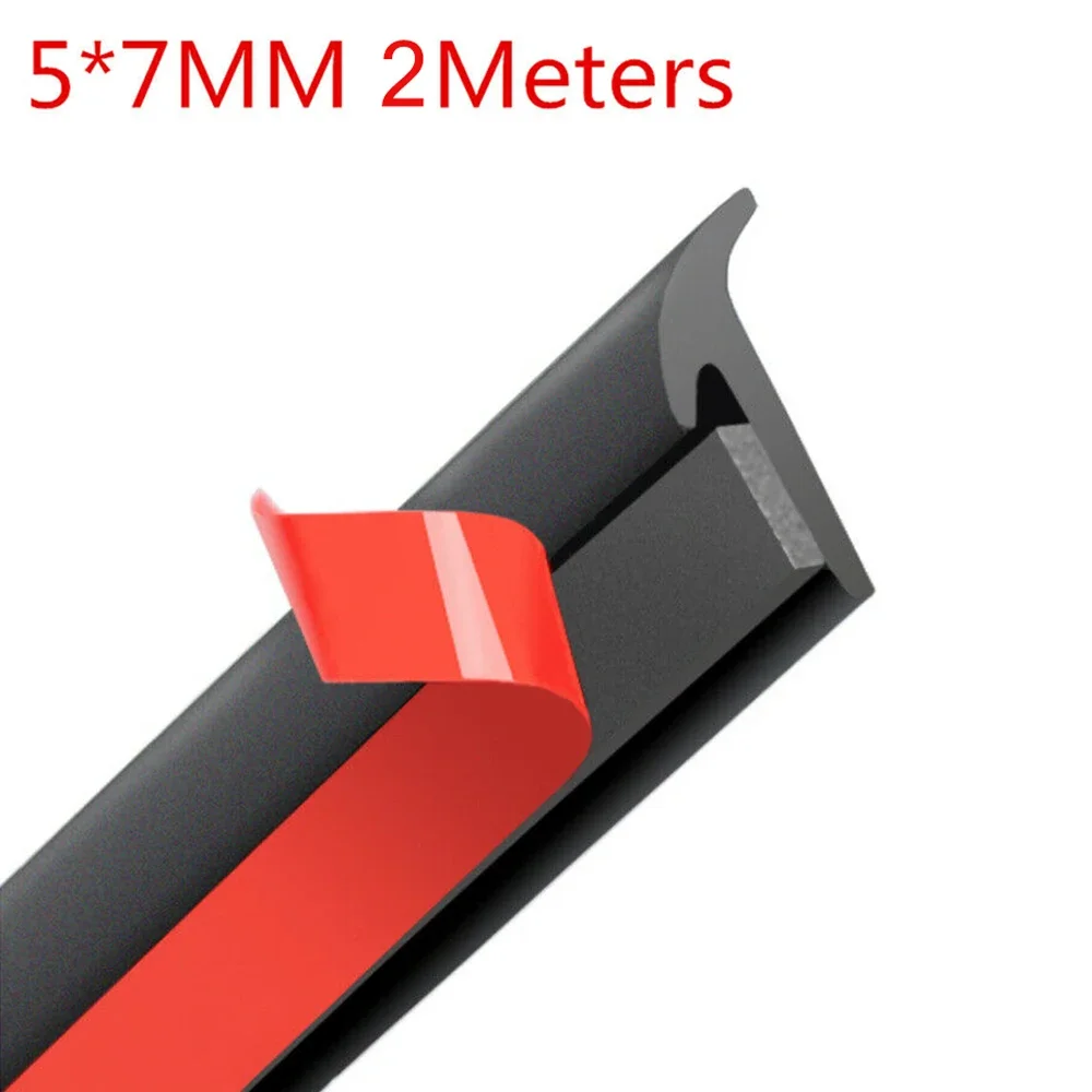 2M Universal Car Rubber Sealing Strip Slanted T-Type Auto Door Seal Rubber Weatherstrip Car Edge Trim Bumper Lip Side Skirt