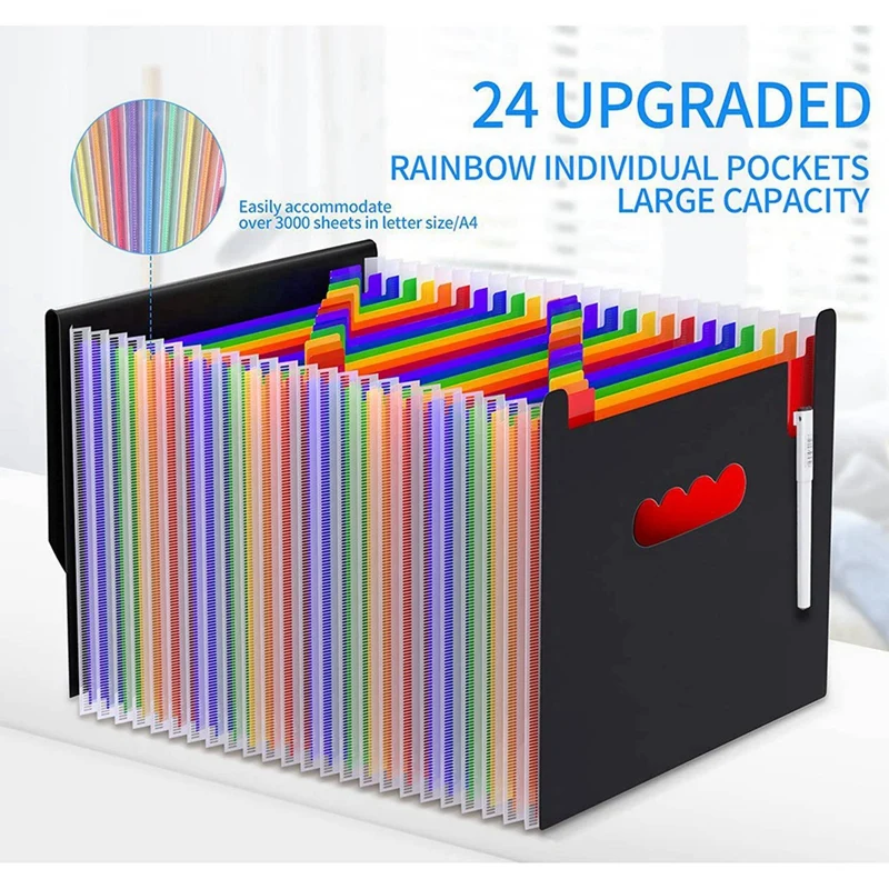 3X Accordian File Organizer,Expandable File Folder Accordian Folder Letter Size,For Paper Documents A4 Letter Size