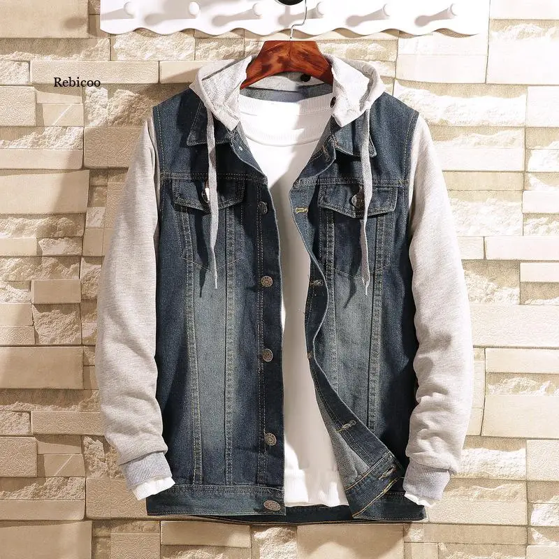 2022 New Men's Jacket Spring and Summer New Loose  Denim Jacket Loose  Men's Denim Jacket Clothing