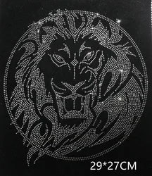 Lion pattern rhinestones motif designs iron on transfer hot fix rhinestone transfer motifs transfer on design