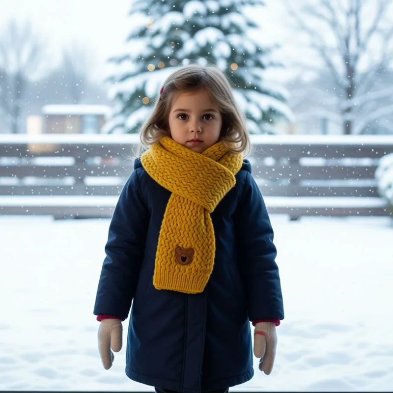 الشتاء الاطفال وشاح دافئ محبوك الرقبة أدفأ للبنين والبنات لطيف طفل رضيع وشاح الكورية نمط يندبروف #3