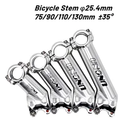 MTB Bicycle Handlebar Stem 35 degree 75 90 110 130mm for 25.4mm Stem Bike XC AM Mountain Road Bike Stem Cycling Parts stems