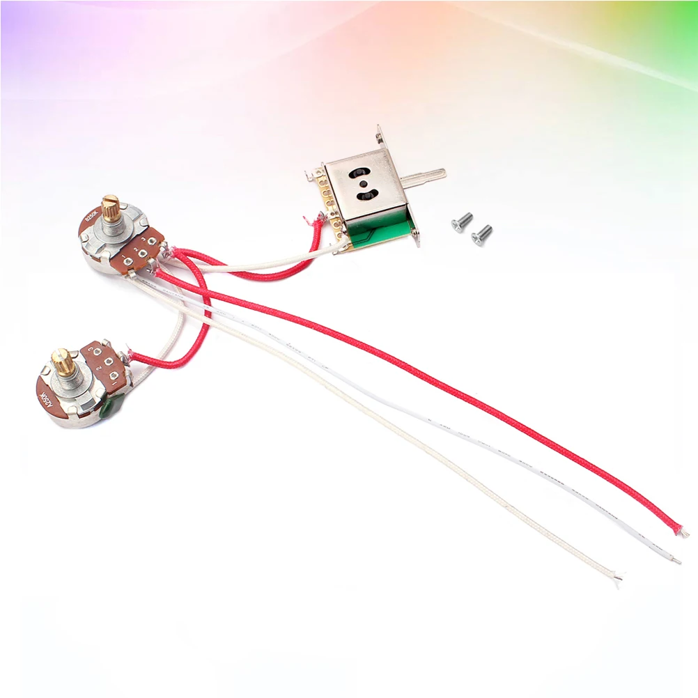 

Guitar Wiring Harness 1 Volume 1 Tone Pot Jack 250K Toggle Switch Durable Metal Electric Kit Sections