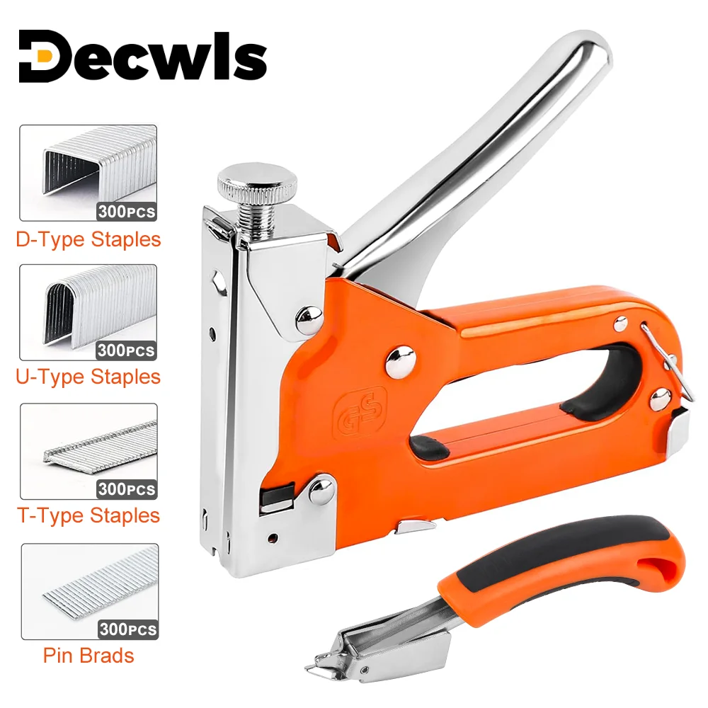 4 in 1 Staple Gun Kit U-shaped Nail Gun Heavy Duty Staple Gun with Stapler Remover and 1200pcs Staples Home Upholstery Fix Tools