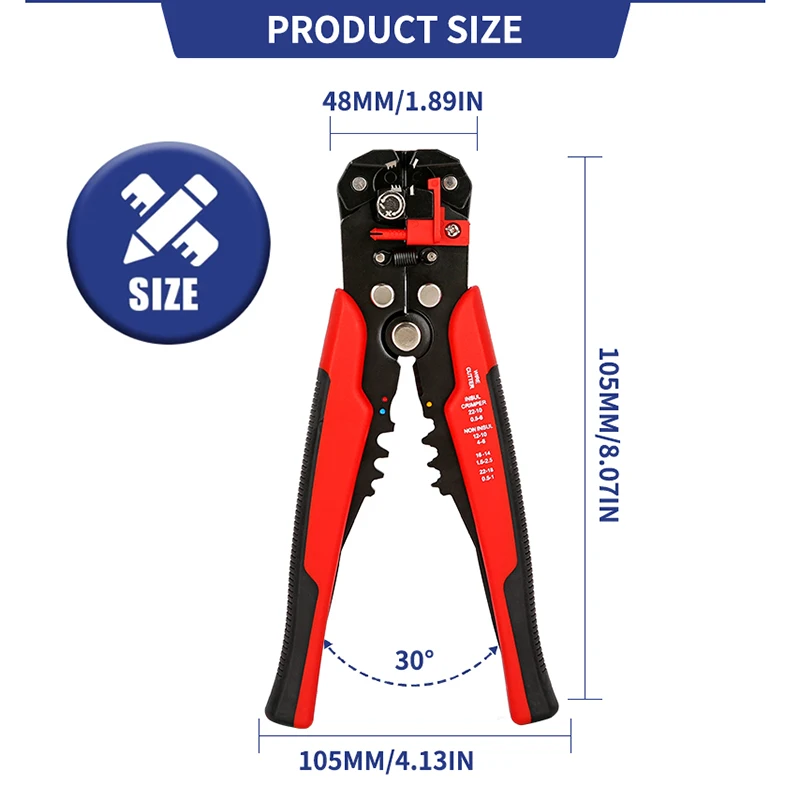 XIONGISOLAR Crimper Cable Cutter Adjustable Automatic Wire Stripper Multifunctional Stripping Crimping Pliers Terminal Hand Tool