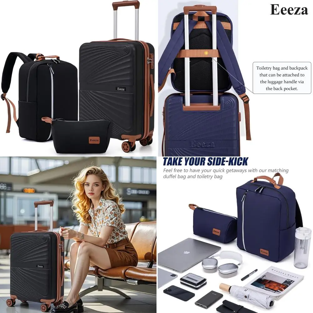 

Three-Piece Spinner Luggage Set with TSA Lock, ABS Hardshell, 20 Inch Carry-On Suitcases for Travel