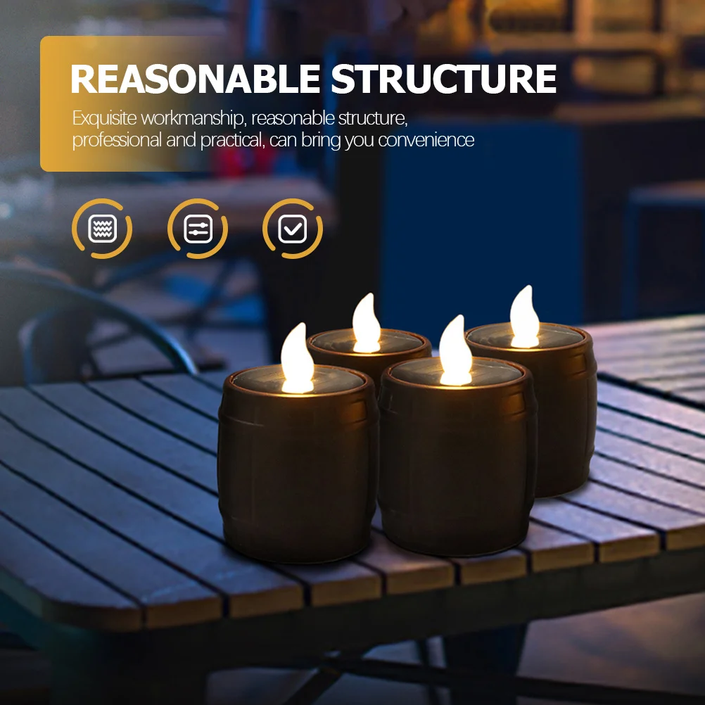 

Solar Powered Tealight Chic Vintage Style Finish for Proposal Church Garden Decoration LED Flameless Solar Tea