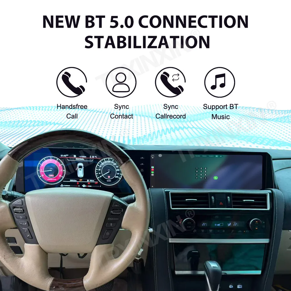 Android Car Radio + Digital Cluster For Nissan Patrol Y62 Armada 2008-2021 Auto 24.6
