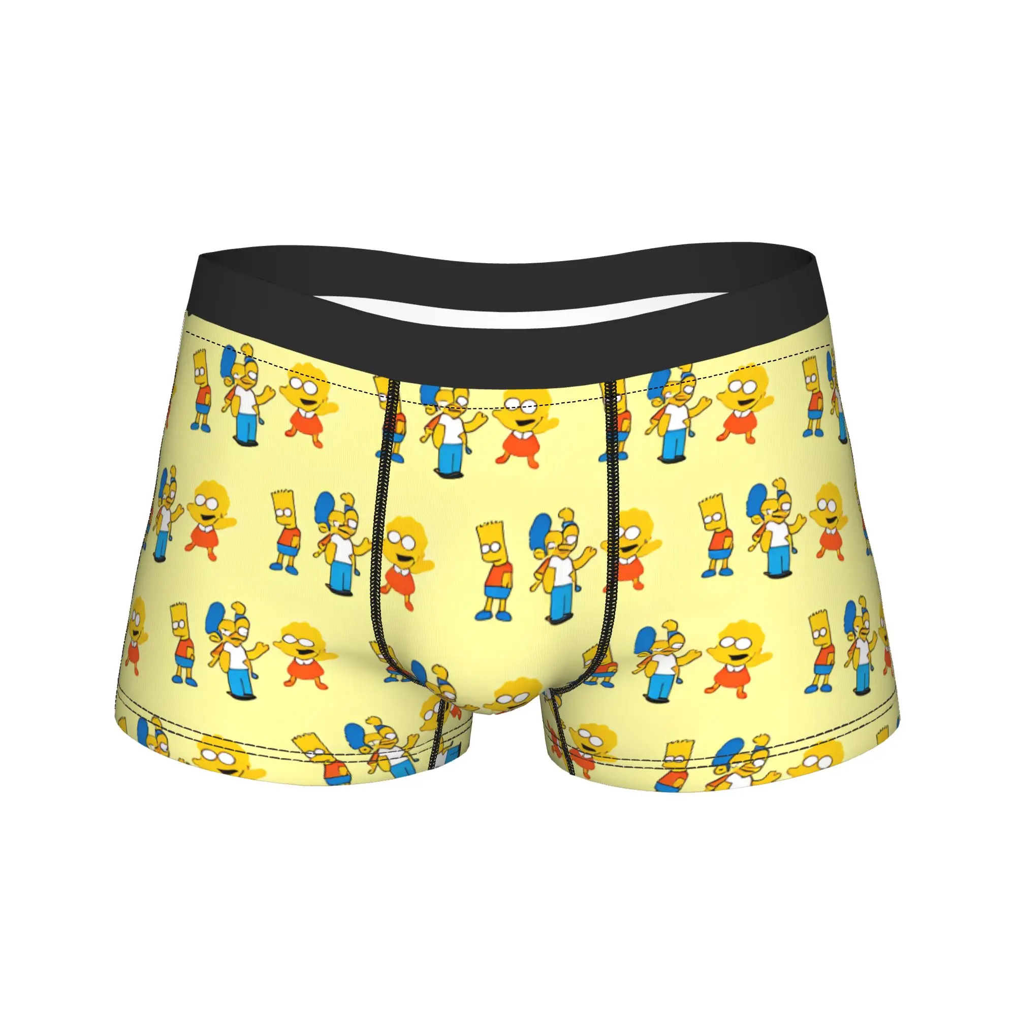 Funny S-Simpsons Family Cartoon Pattern Underwear Comfortable Underpants Printed Shorts Briefs Men Pouch Oversize Boxer Shorts