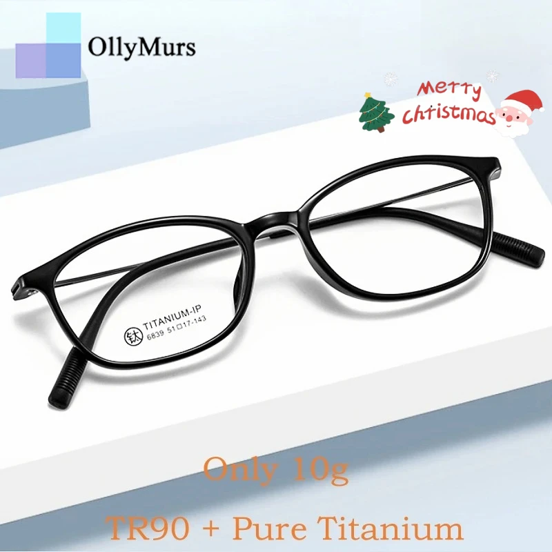 

OLLYMURS Сверхлегкие модные очки на заказ Tr90 в стиле ретро, круглые титановые маленькие оптические очки в оправе, мужские и женские очки